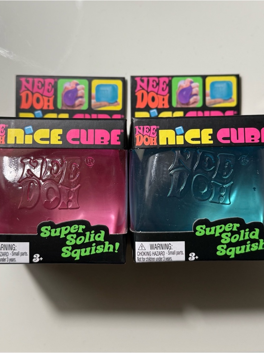 Nice Cube Super Solid Squish - Bundle of 2: Pink and Blue